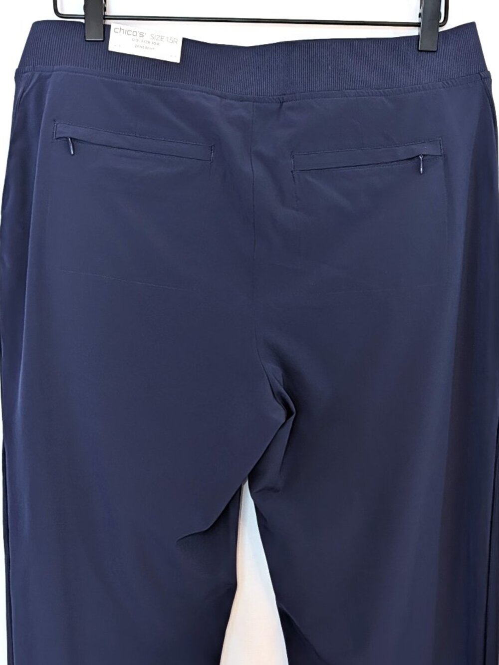 NWT Chico's | Zenergy UPF Rib Mix Ankle Pants Navy Blue Athleisure | Size US 10 - Picture 7 of 13